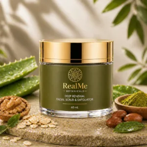 Real Me Deep Renewal Facial Scrub & Exfoliator - 60 mL acrylic jar