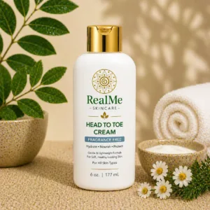 Real Me Head to Toe Cream Fragrance Free - 6 oz. white Tottle