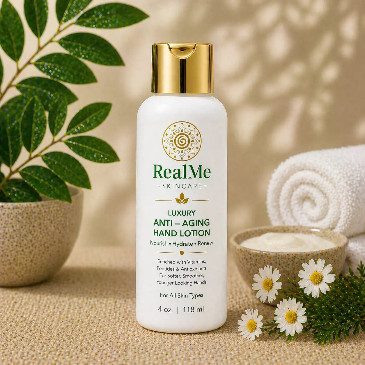 Luxury Anti – Aging Hand Lotion – 4 oz. white Tottle