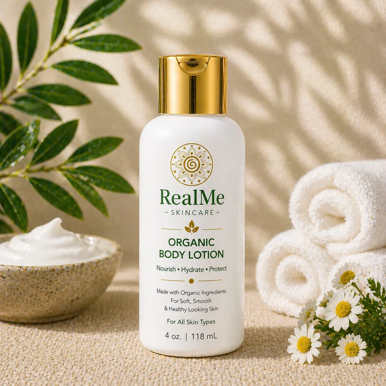 Organic Body Lotion - 4 oz. white Tottle
