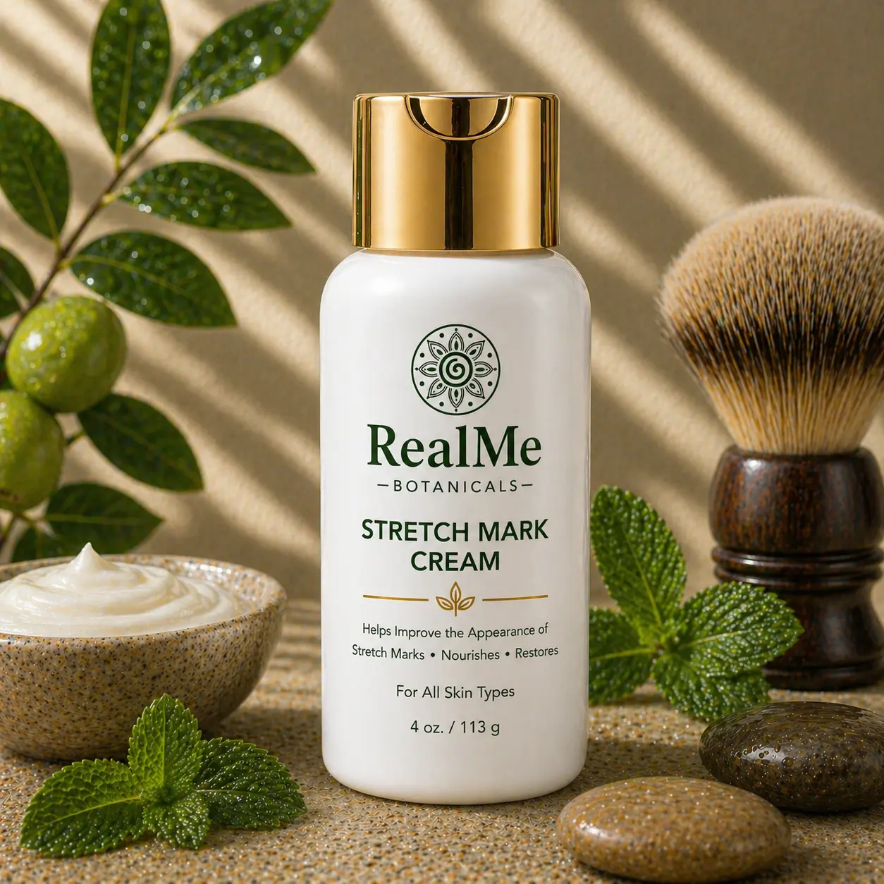 Stretch Mark Cream - 4 oz white Tottle